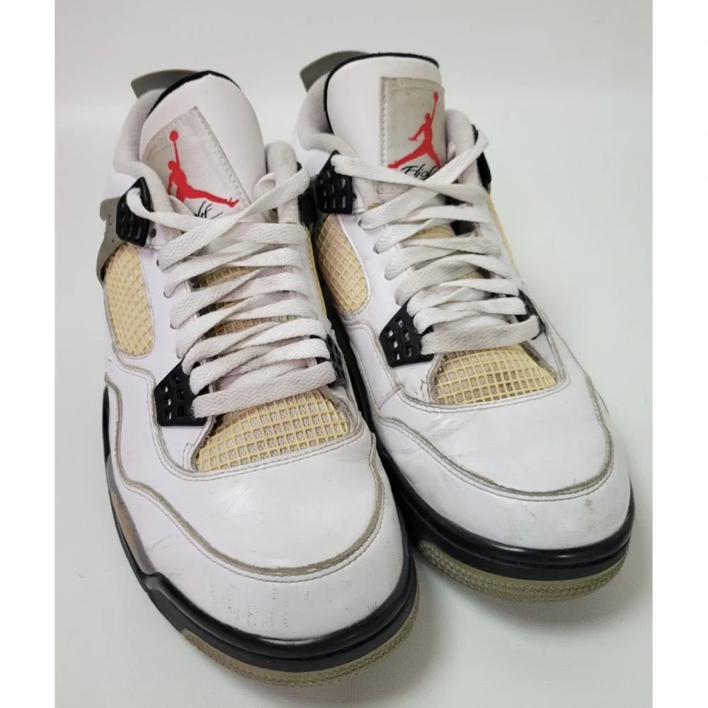Nike‎ Air Jordan 4 Retro White Cement 308497-103 Sz 8.5